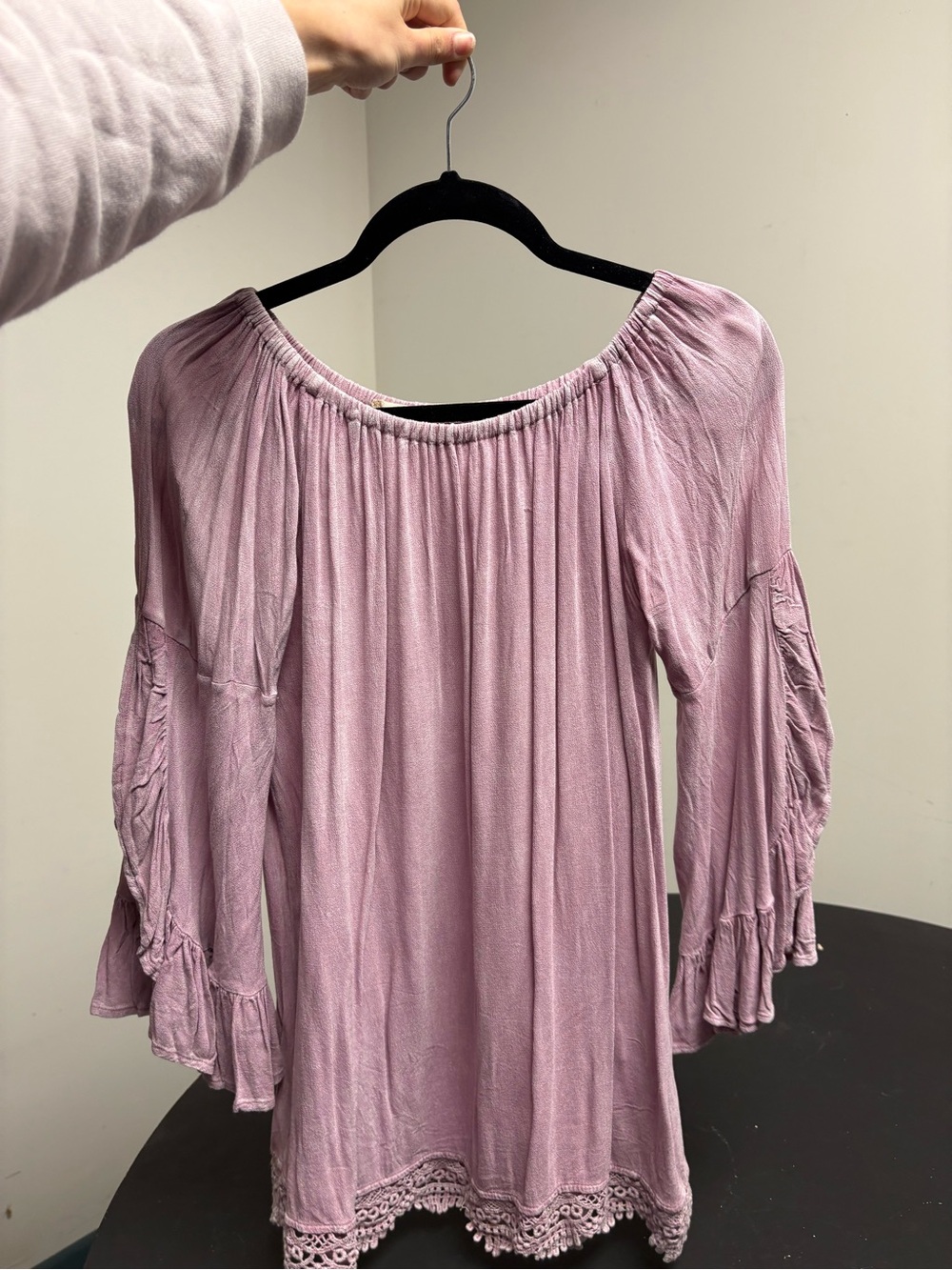 Altered State Women's Off-Shoulder Peasant Top - Dusty Mauve